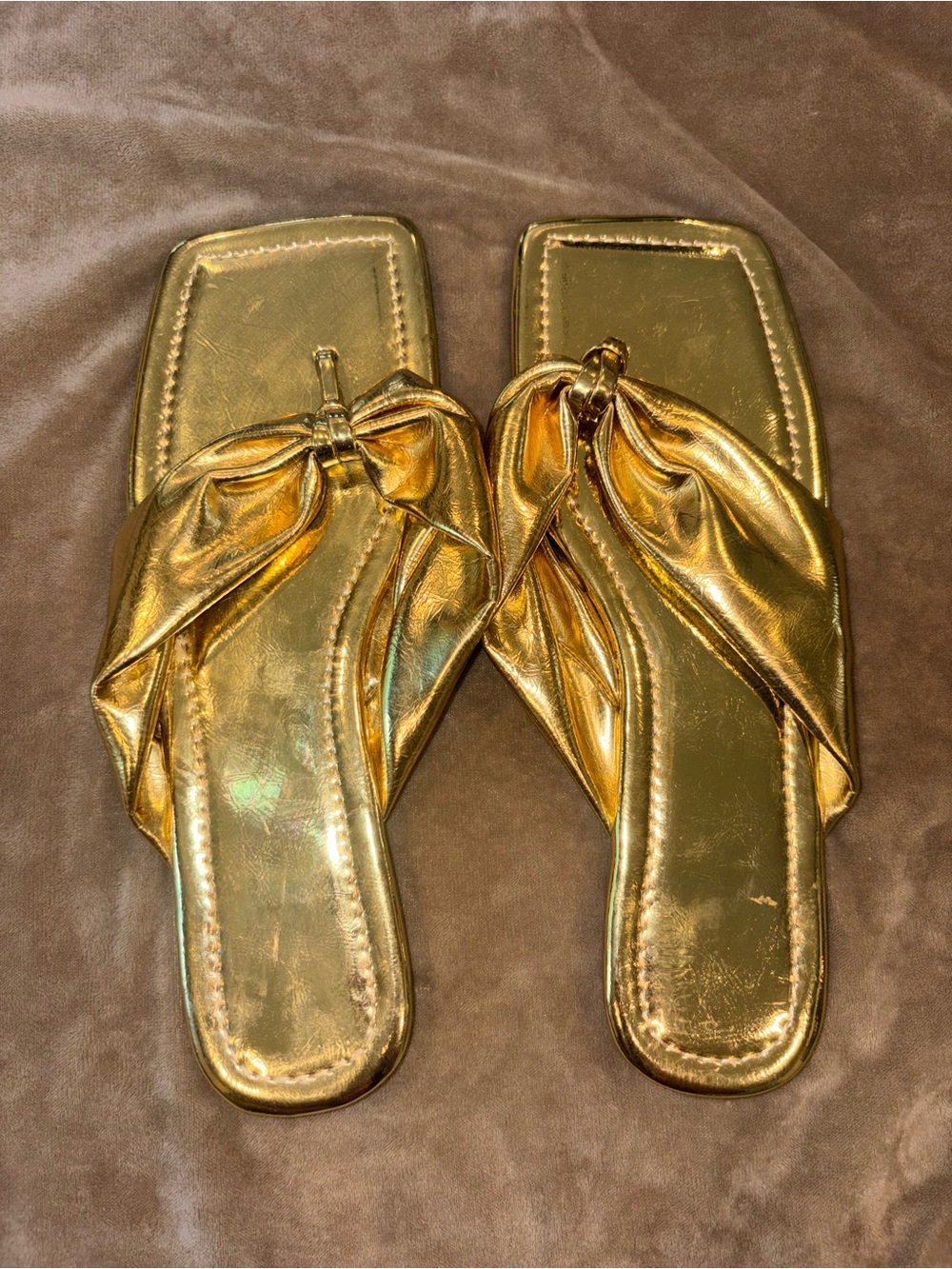 Gold Knot-Detail Women's Slide Sandals - Unbranded NWOT